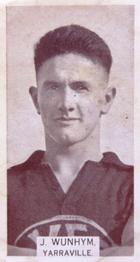 1933 Wills's Victorian Footballers (Small) #155 Jack Wunhym Front